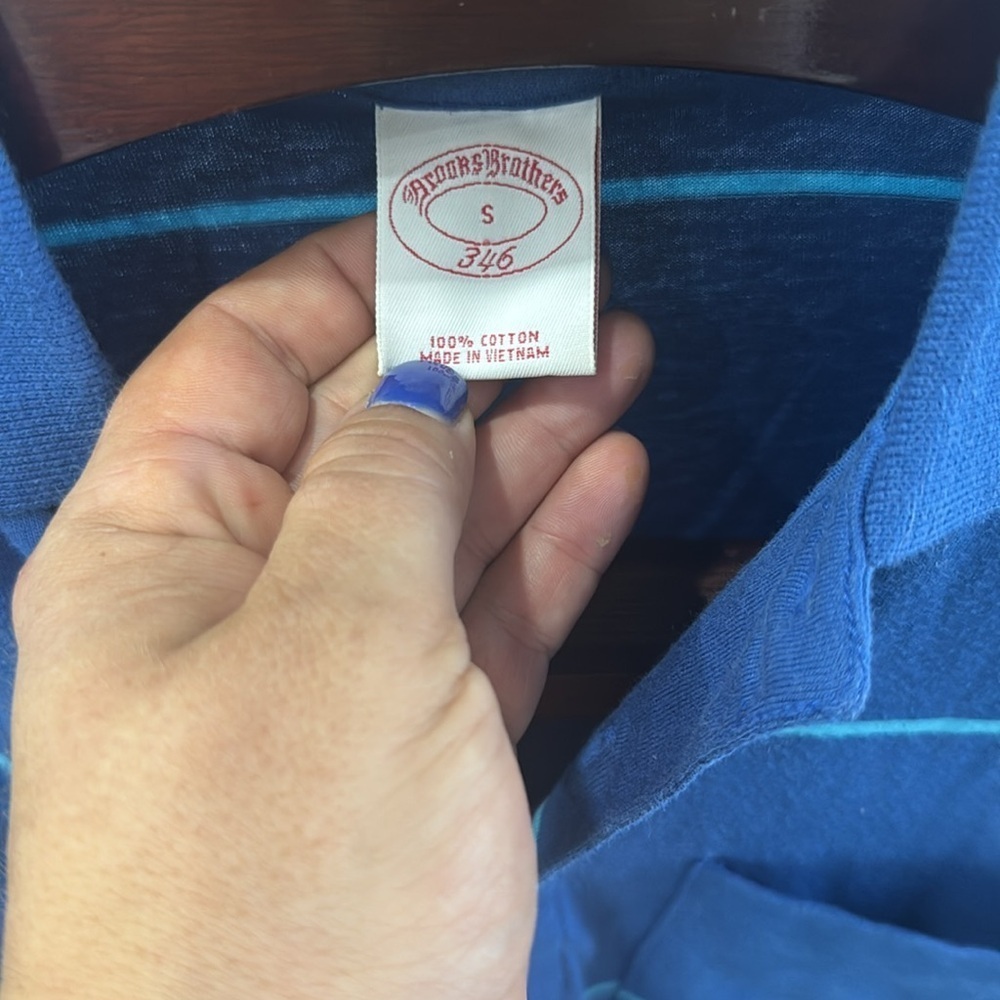 Brooks Brothers Blue Striped Polo Shirt. Sz Small - Picture 8 of 9